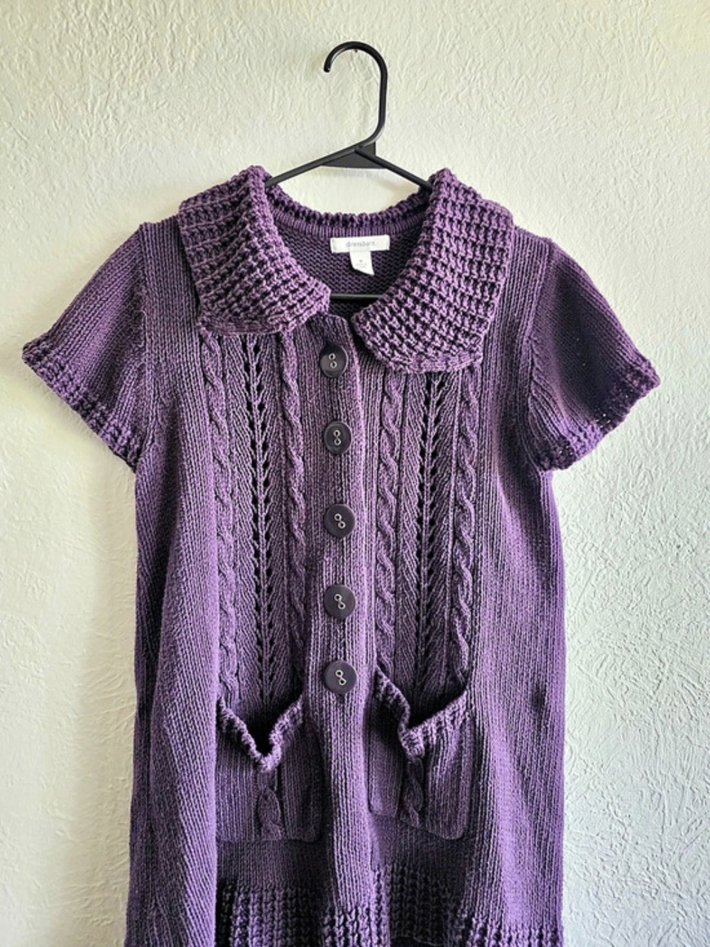 Cottagecore Dressbarn Purple Knit Cardigan Size Medium